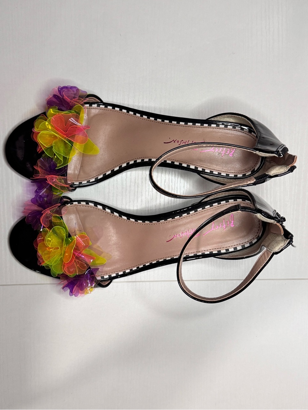 Betsey Johnson Women’s Black Floral Accent Ankle-Strap Sandals - Picture 5 of 5